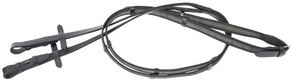 Oťaže Super Grip s koženými zarážkami, čierne full