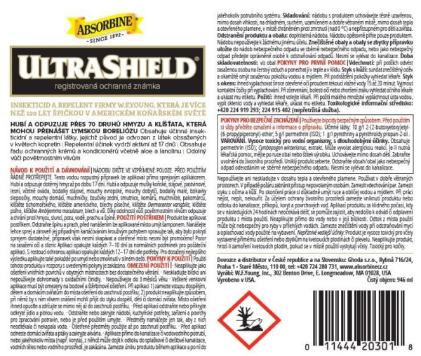 ABSORBINE ULTRASHIELD EX INSEKTICID A REPELENT - fľaša s rozprašovačom 946 ml | ProHorse.sk