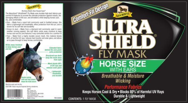 Absorbine Ultrashield EX maska proti hmyzu s ušami 2018 - nový vylepšený model | ProHorse.sk
